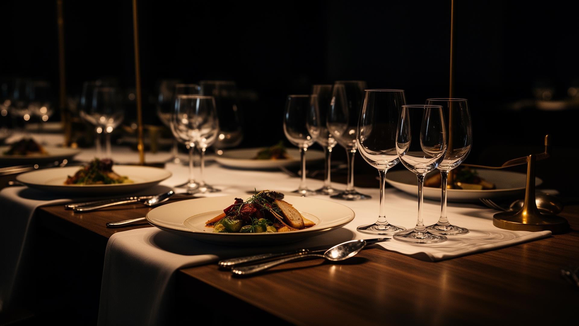 Premium corporate catering setting